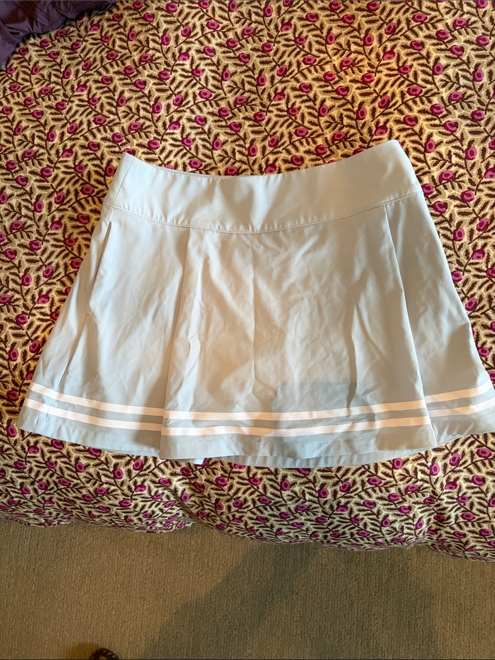 Calia light blue athletic skort with striped detailing, size 8
